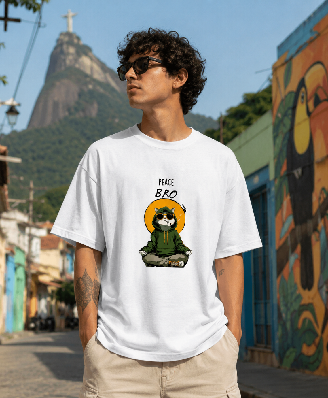 NeverMind Zen Cat Oversized T-Shirt