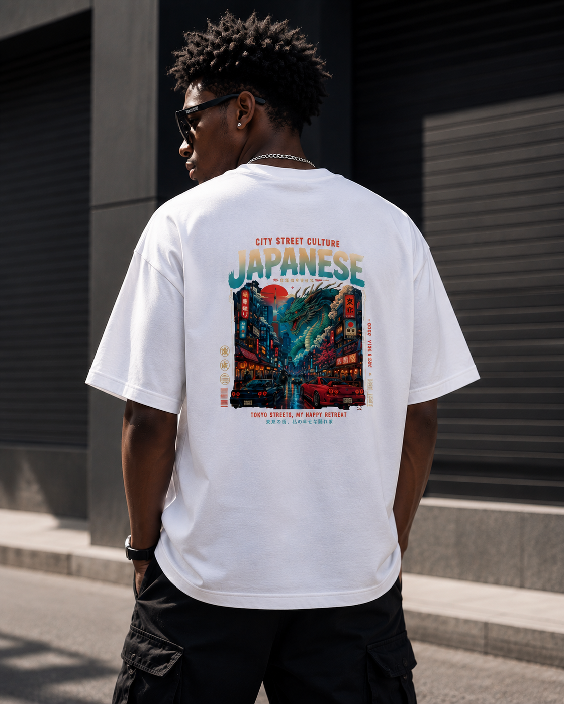 NeverMind Japanese Street Culture Oversized T-Shirt (US22)