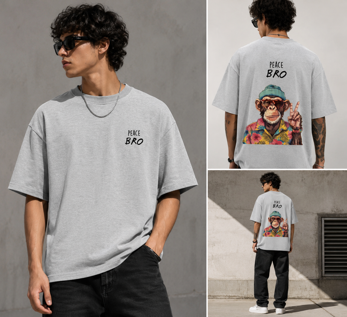 Peace Bro Oversized Graphic Tee